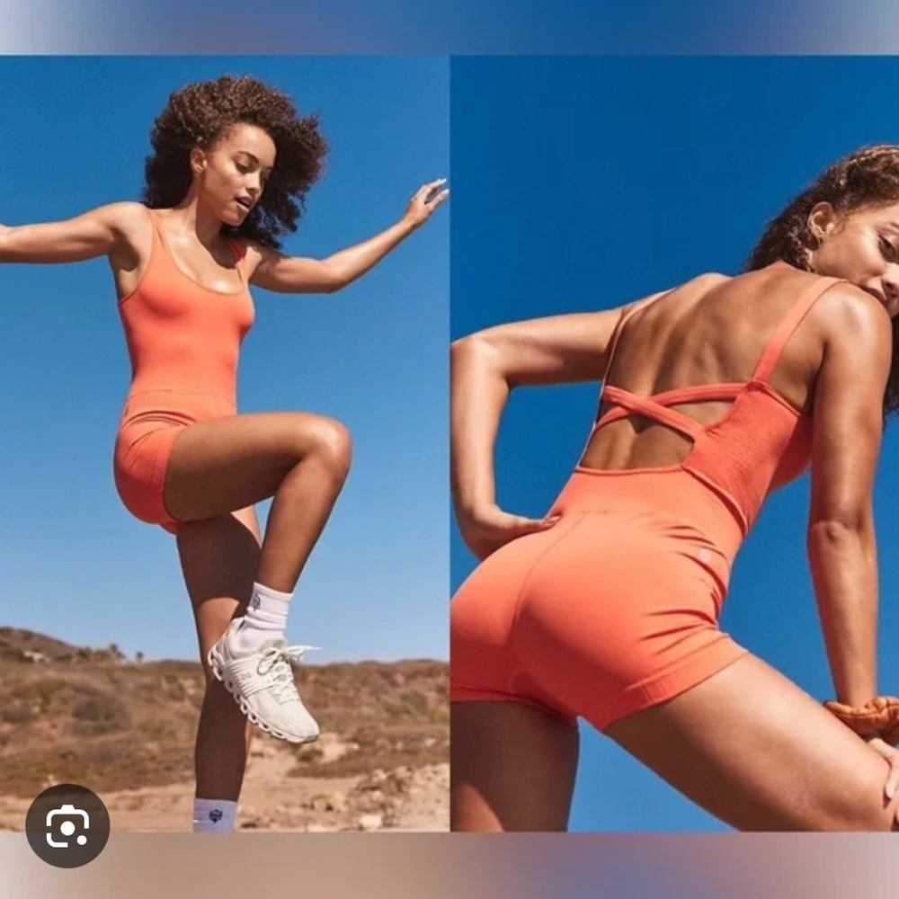 FP Movement by Free People Orange Active Romper